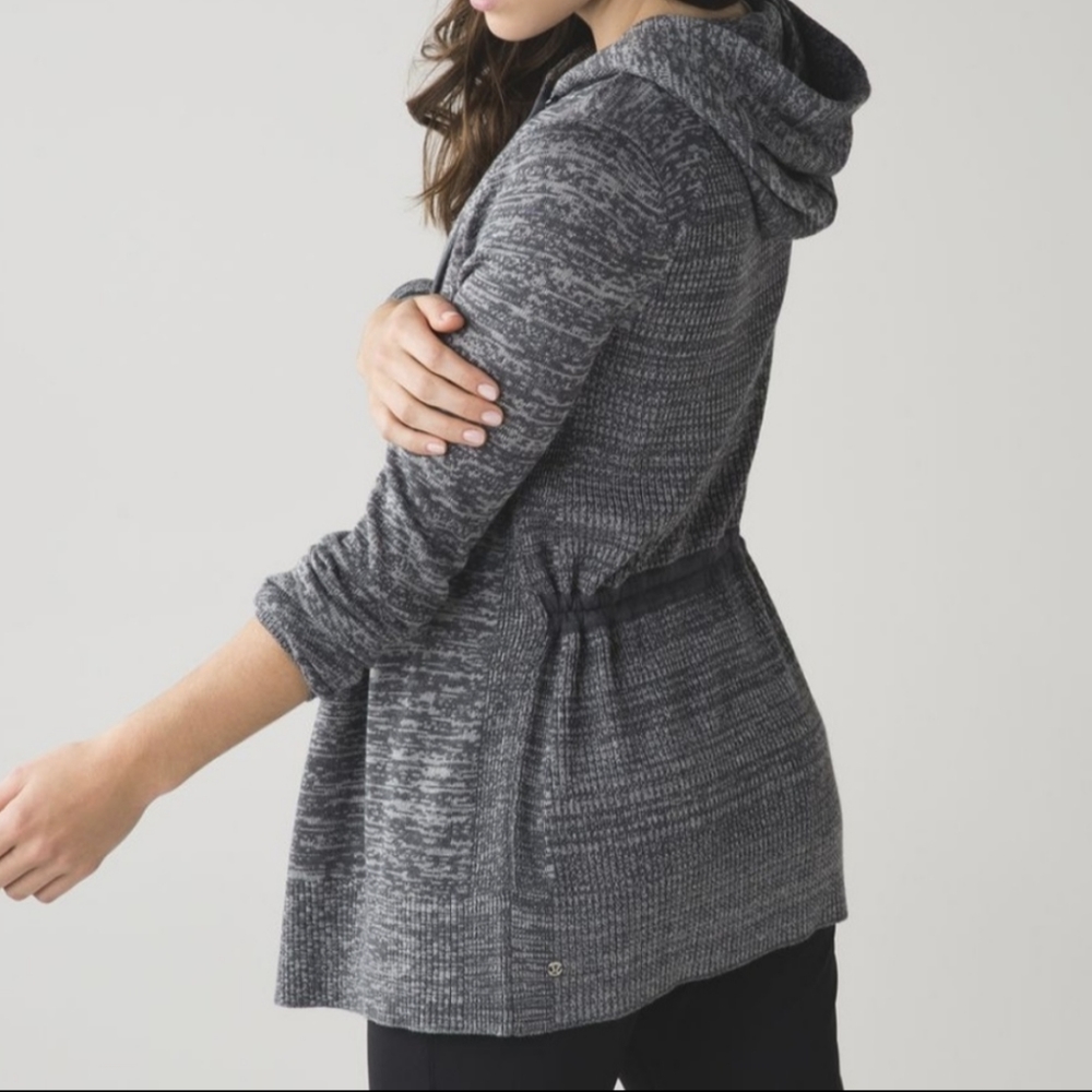 lululemon athletica Heathered Charcoal Gray Hooded Cardigan